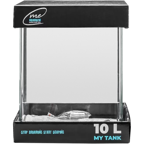 10L Me My Tank aus kristallklarem Premium-Glas ohne störende Silikonnähte.