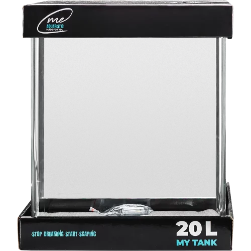 Me My Tank 20 L Panorama-Aquarium mit 180 Grad Blick ohne vordere Klebenähte.