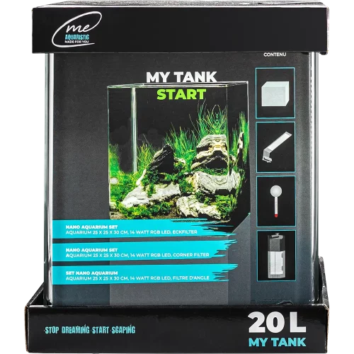 Me My Tank 20 L Start-Set – Komplett-Aquarium mit Chihiros RGB Nano LED und App-Steuerung.