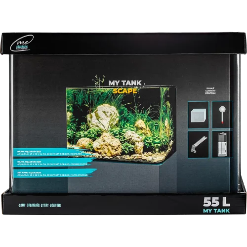 Me My Tank 55 L Scape-Set – Profi-System mit 20W Chihiros RGB LED und 45 cm Breite.