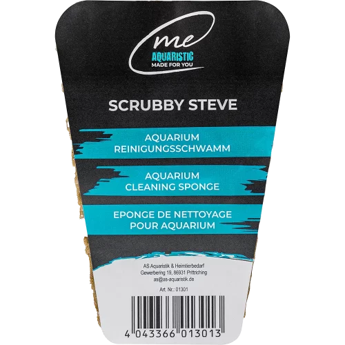 Me Scrubby Steve – Spezial-Reinigungsschwamm für Glas-Aquarien zur sanften Entfernung von Algenbelägen.
