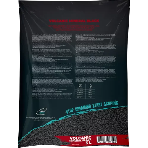 Me Volcanic Mineral Black 3 L – Natürliche schwarze Lava als hochporöser Bodengrund-Unterbau.